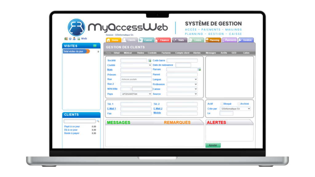 Logiciel de gestion pour salle de sport